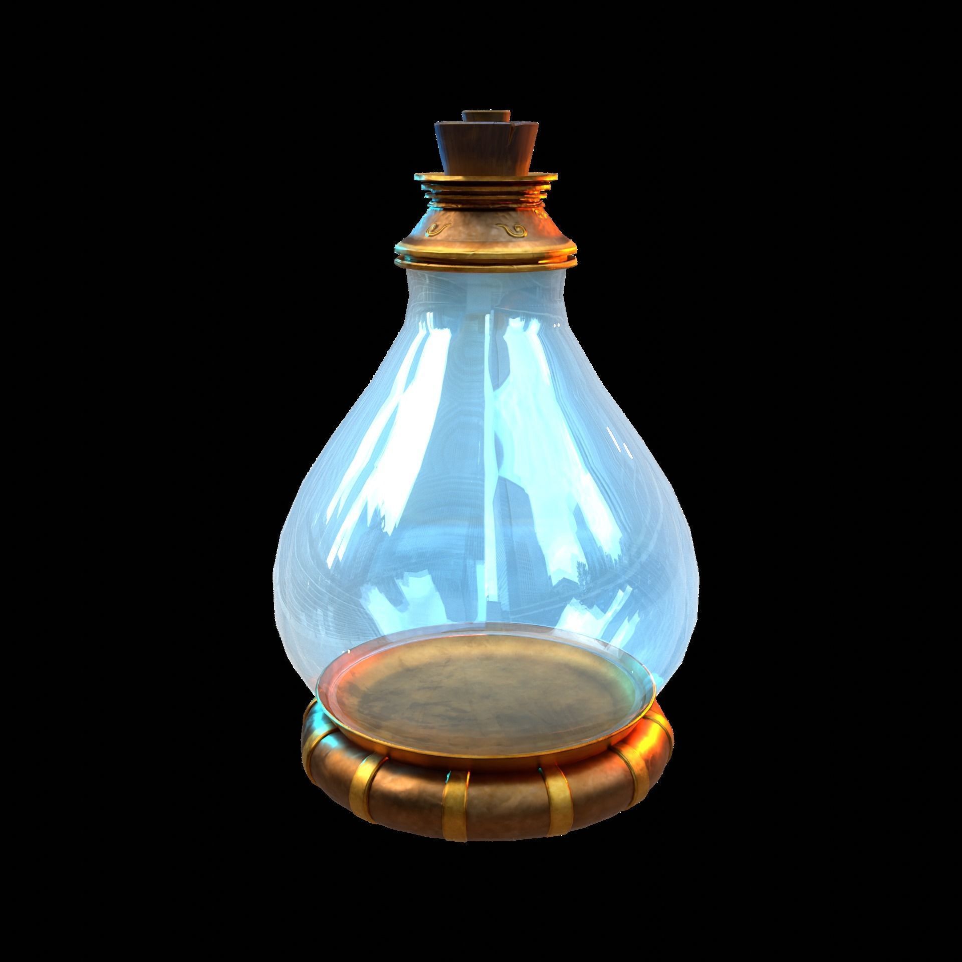 Fantasy Bottle  Low-poly 3D model_8