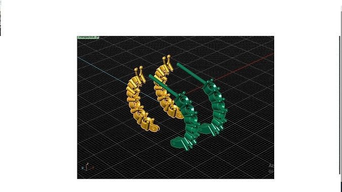 Earrings with  3D model