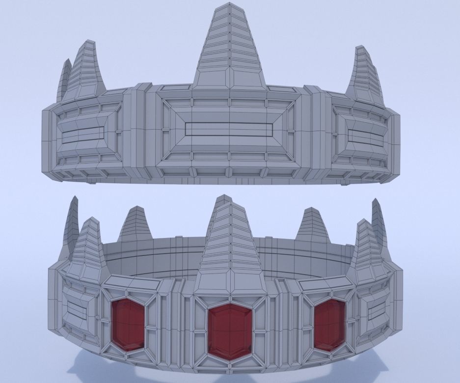 Old Medieval Gold Crown Free low-poly 3D model_4