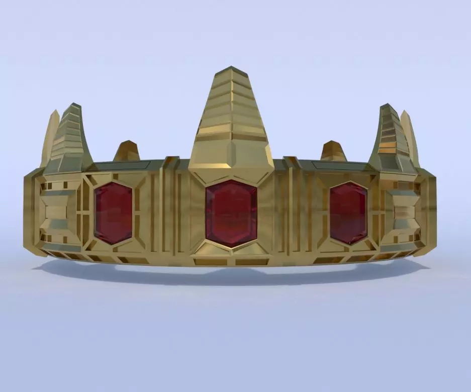 Old Medieval Gold Crown Free low-poly 3D model_0