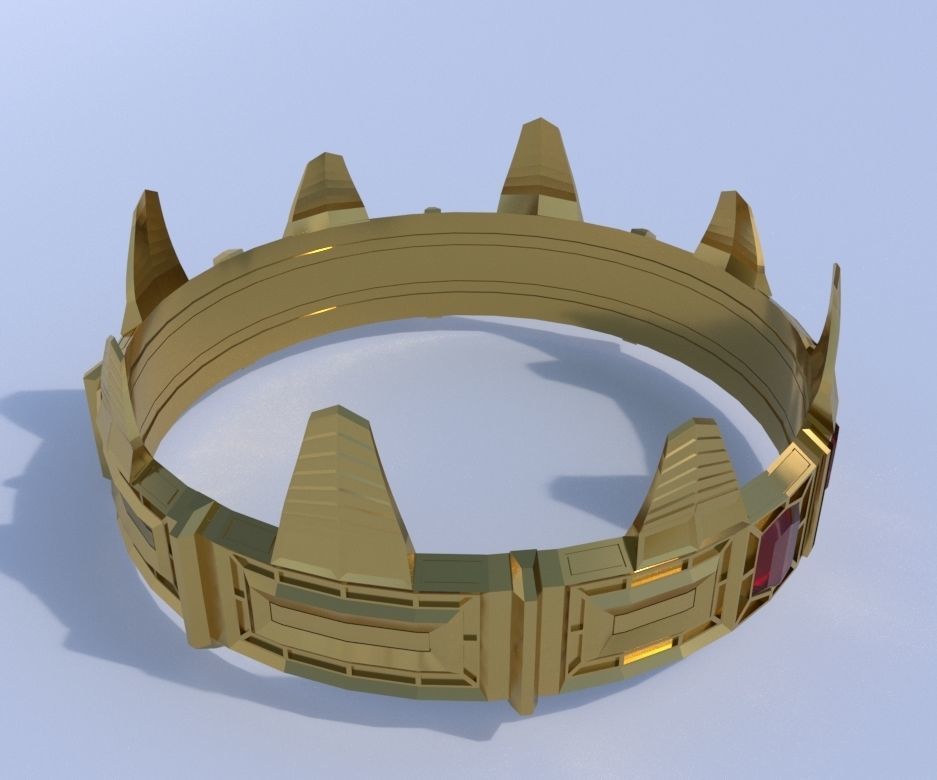 Old Medieval Gold Crown Free low-poly 3D model_2