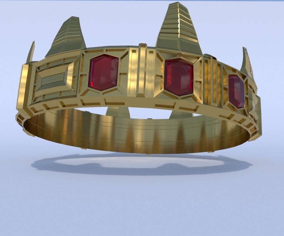 Old Medieval Gold Crown Free low-poly 3D model_3
