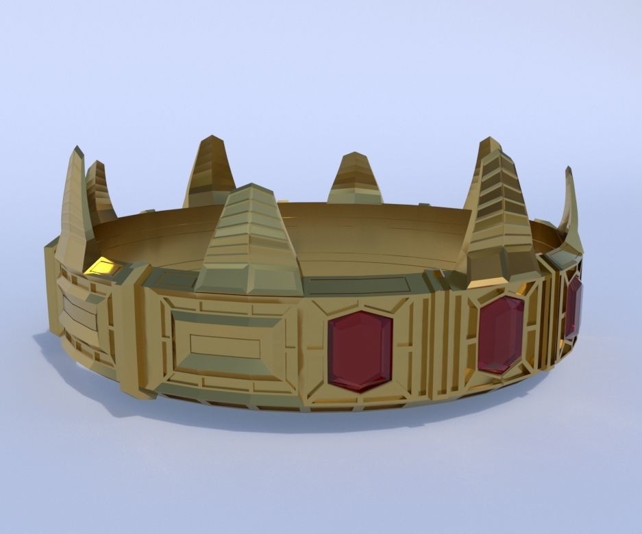 Old Medieval Gold Crown Free low-poly 3D model_1