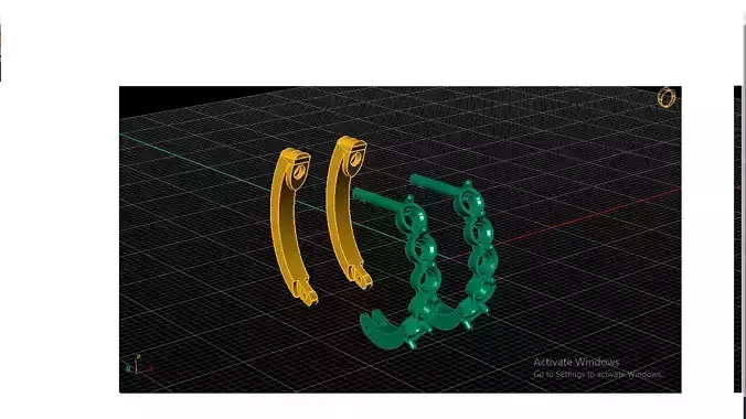 Earring with round diamonds