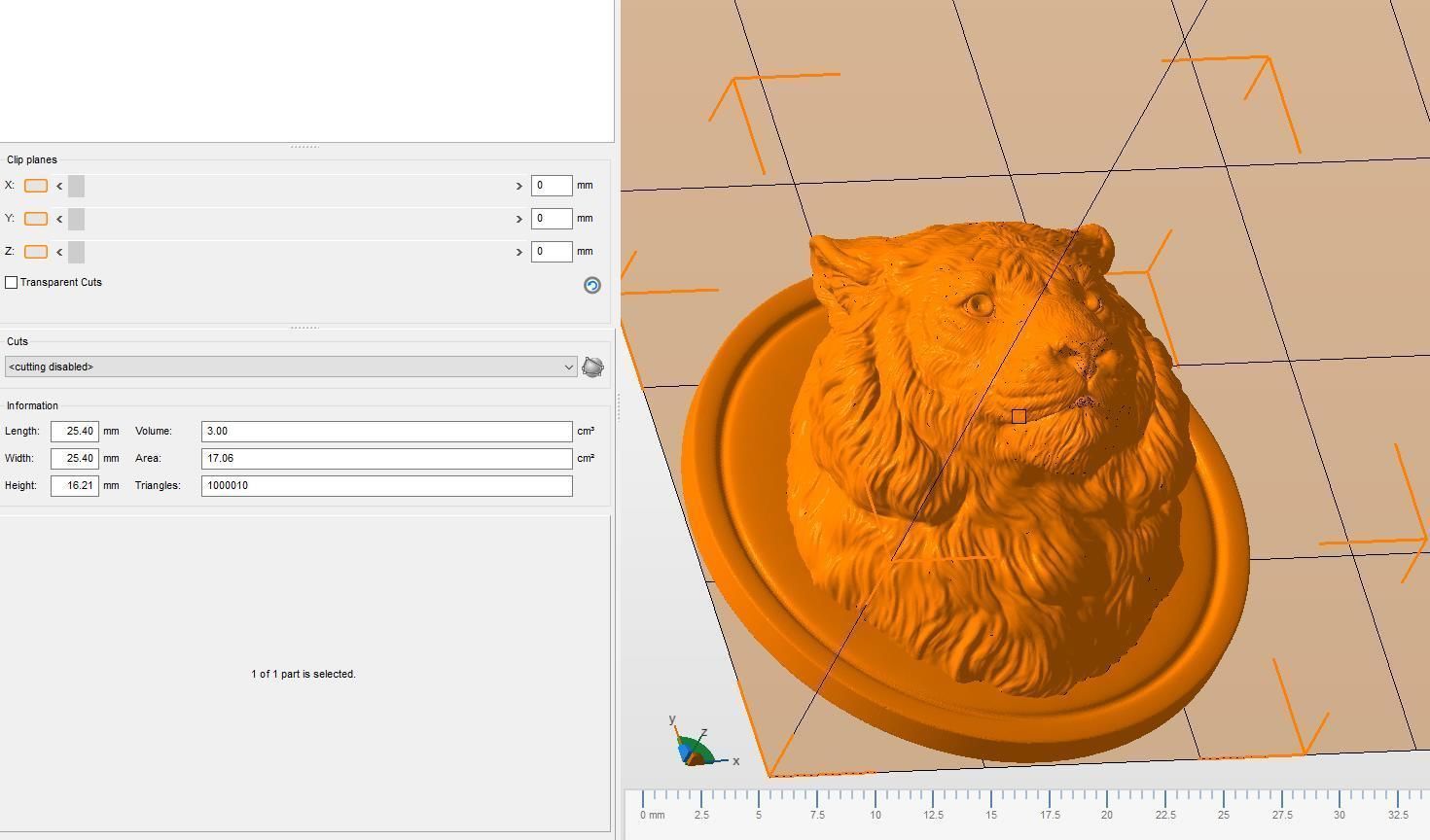Tiger head pendant 3D print model_21