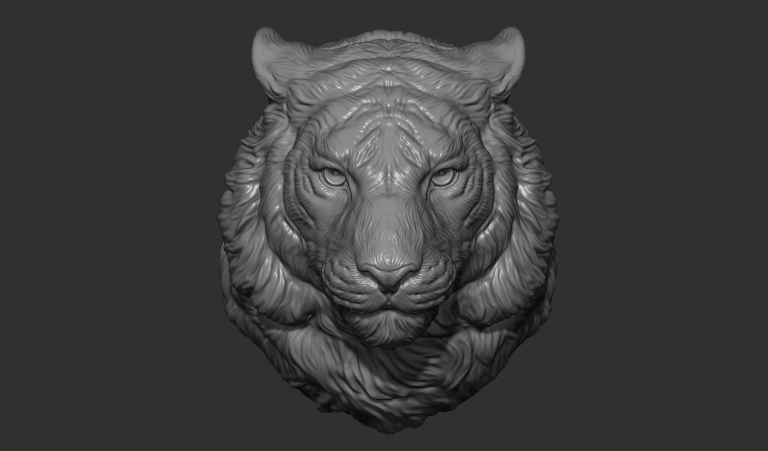 Tiger head pendant 3D print model_3