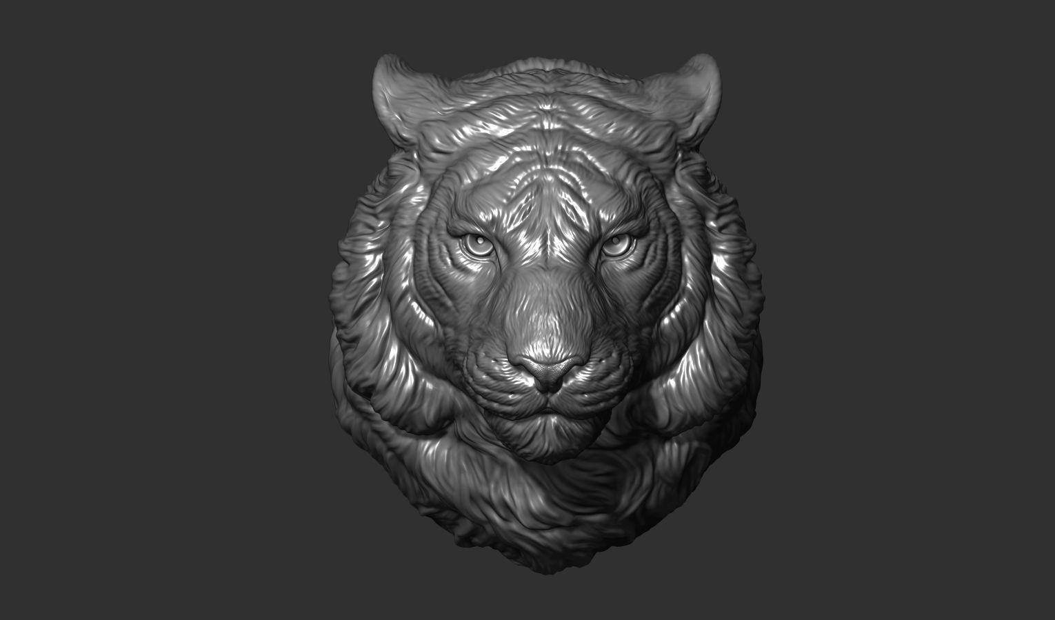 Tiger head pendant 3D print model_9