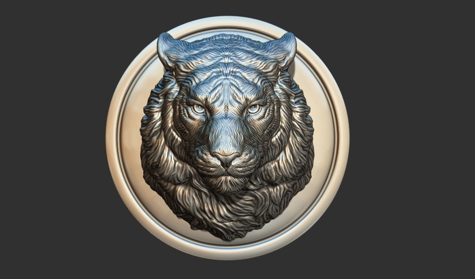 Tiger head pendant 3D print model_18