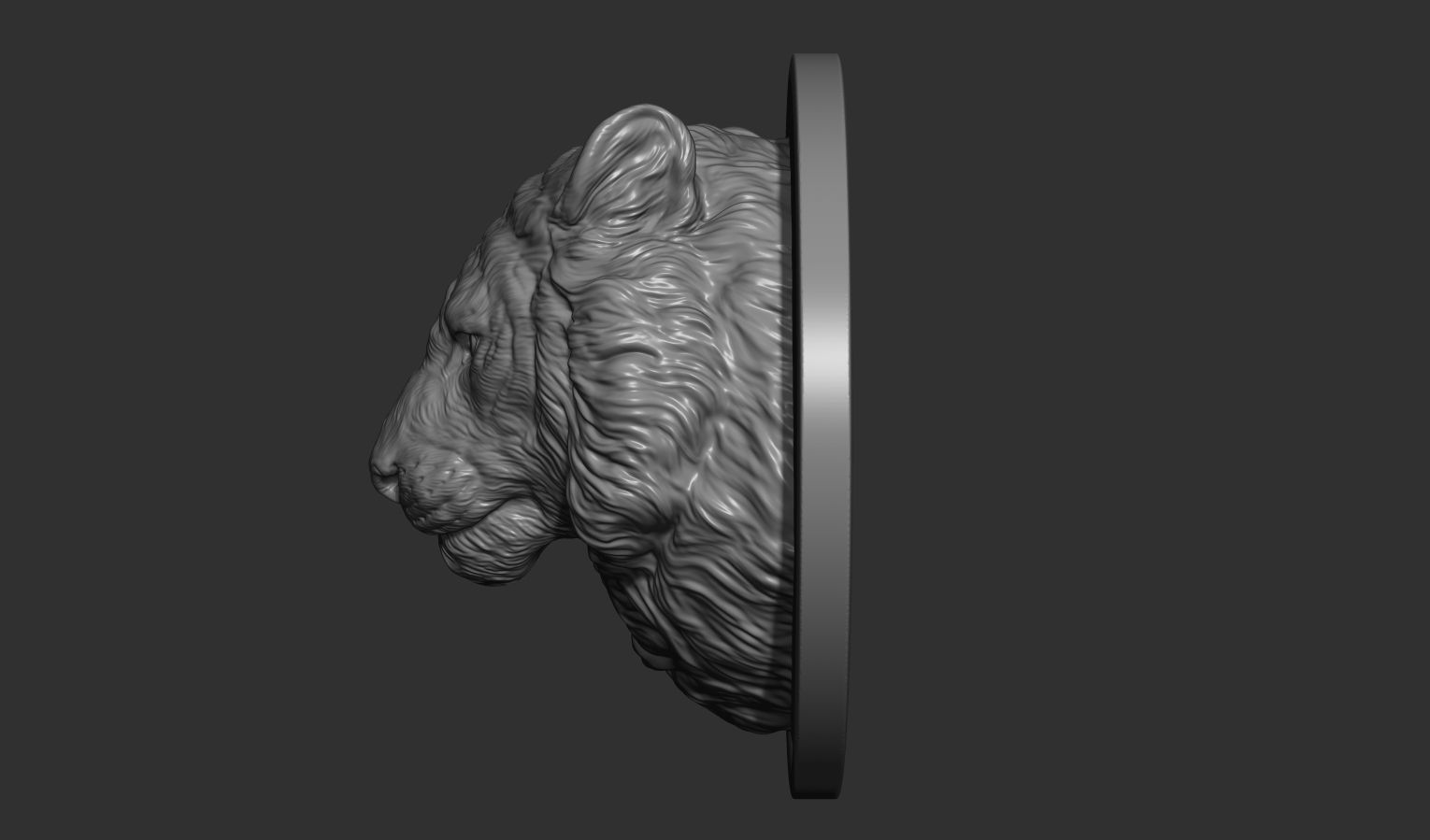 Tiger head pendant 3D print model_4