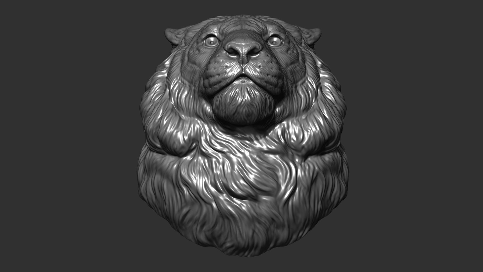 Tiger head pendant 3D print model_12