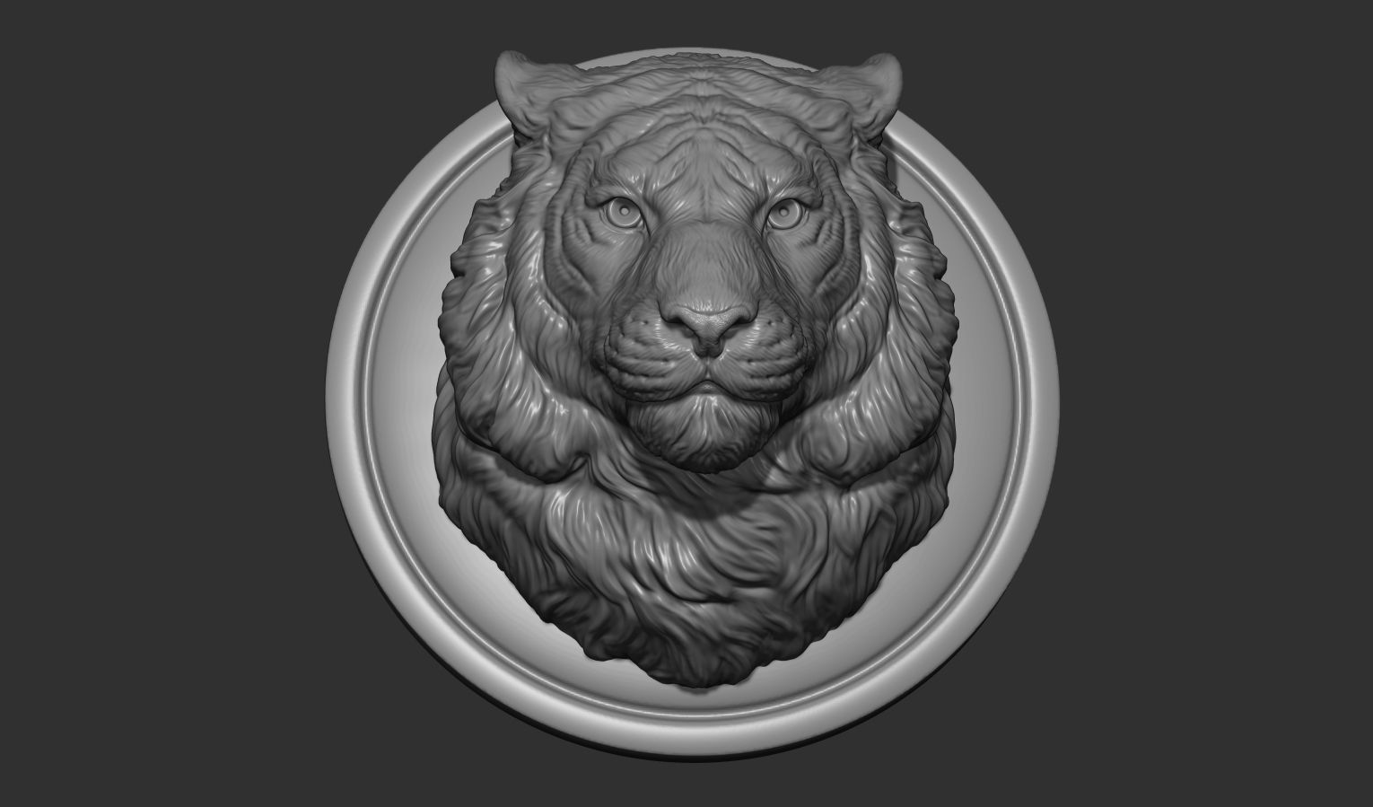 Tiger head pendant 3D print model_6