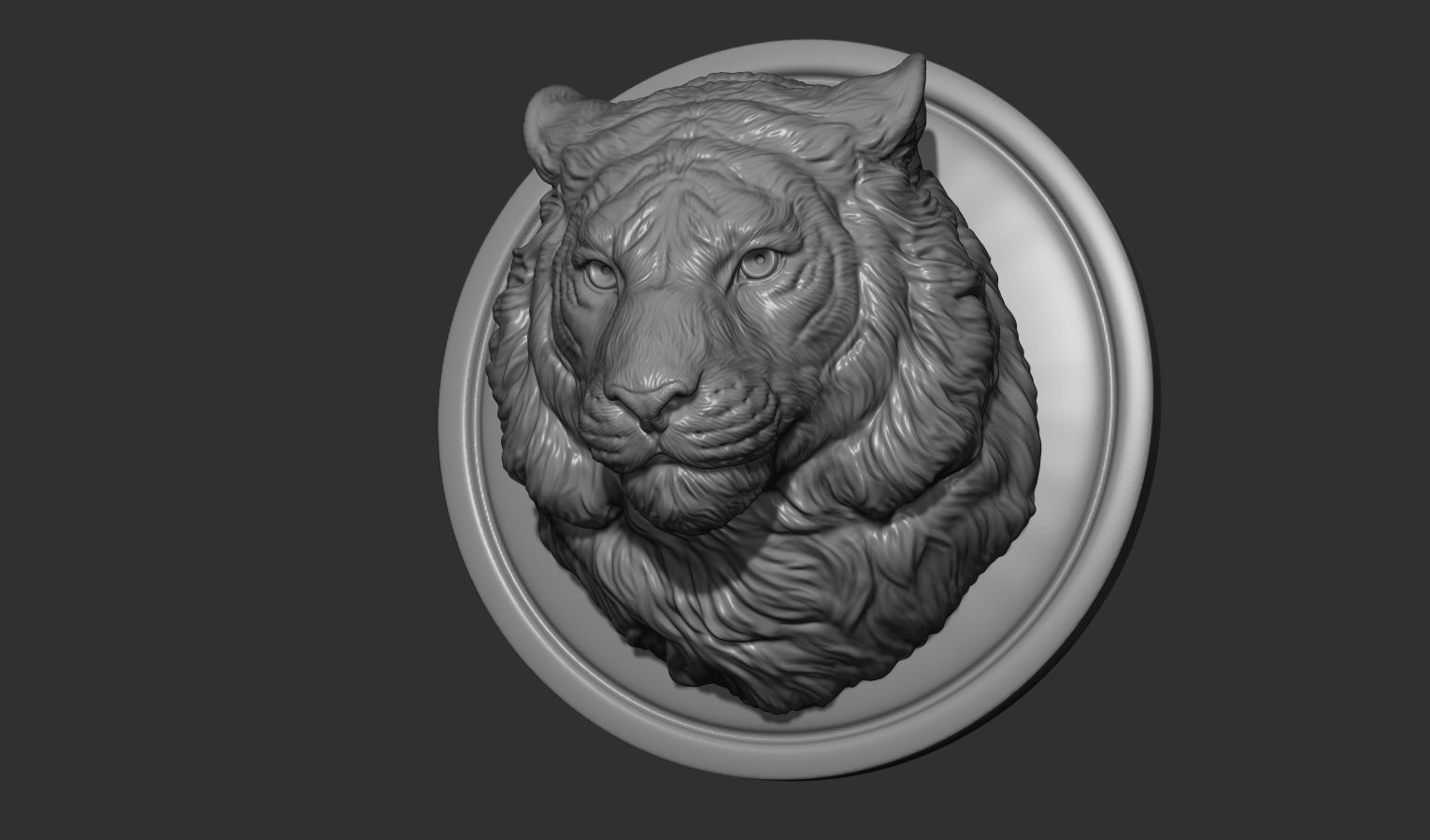 Tiger head pendant 3D print model_5