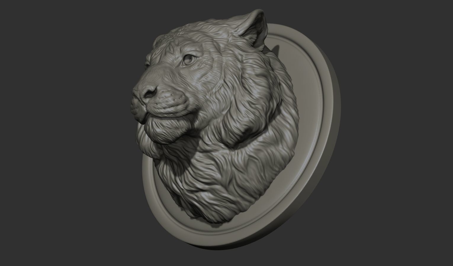 Tiger head pendant 3D print model_7