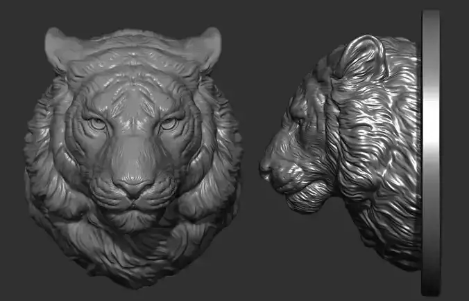 Tiger head pendant 3D print model
