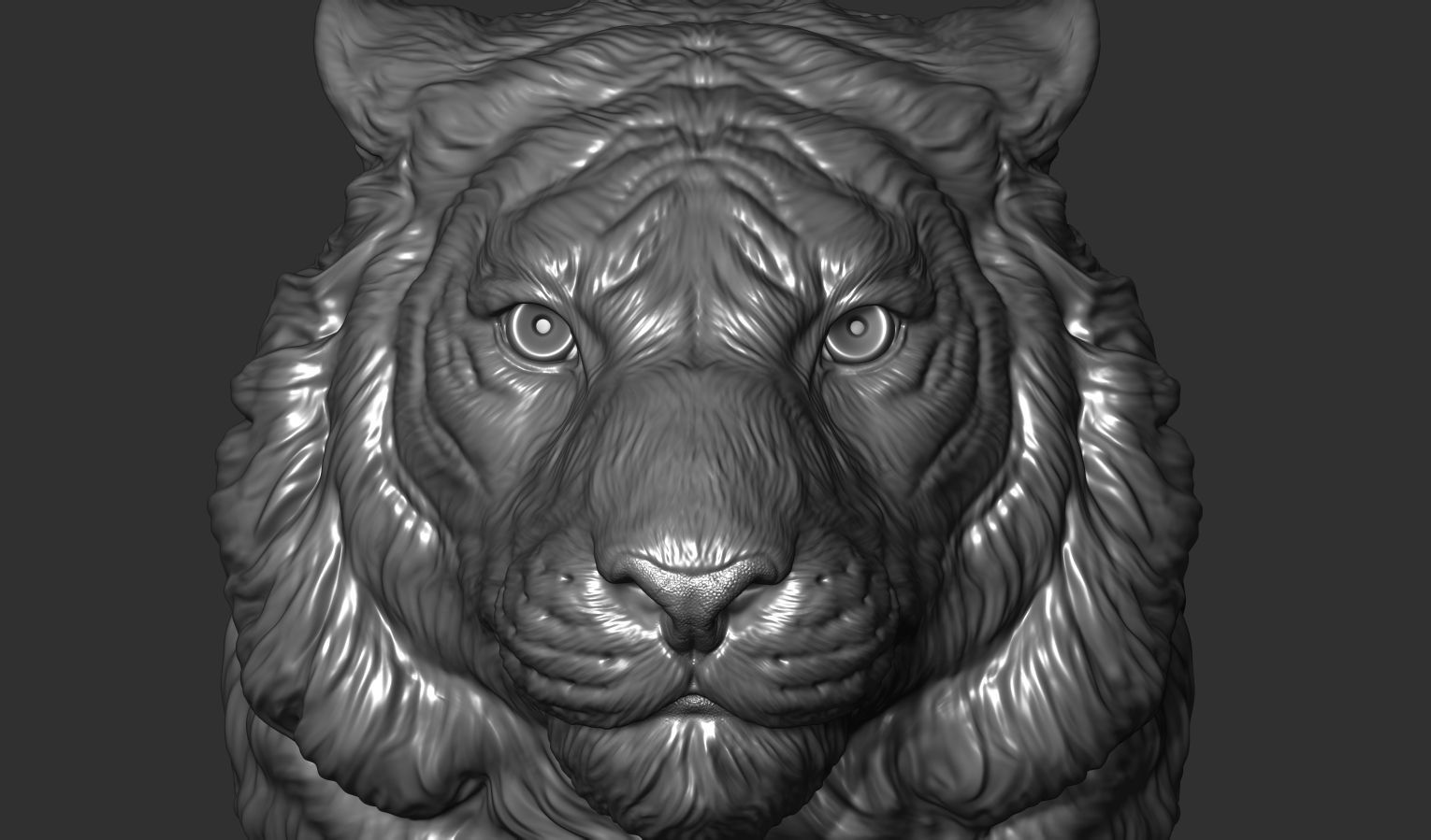 Tiger head pendant 3D print model_16