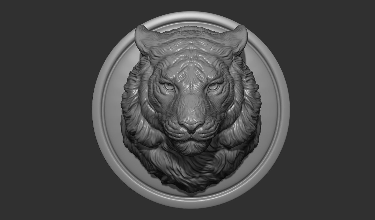 Tiger head pendant 3D print model_1