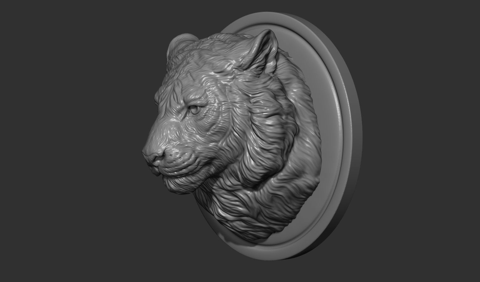Tiger head pendant 3D print model_2