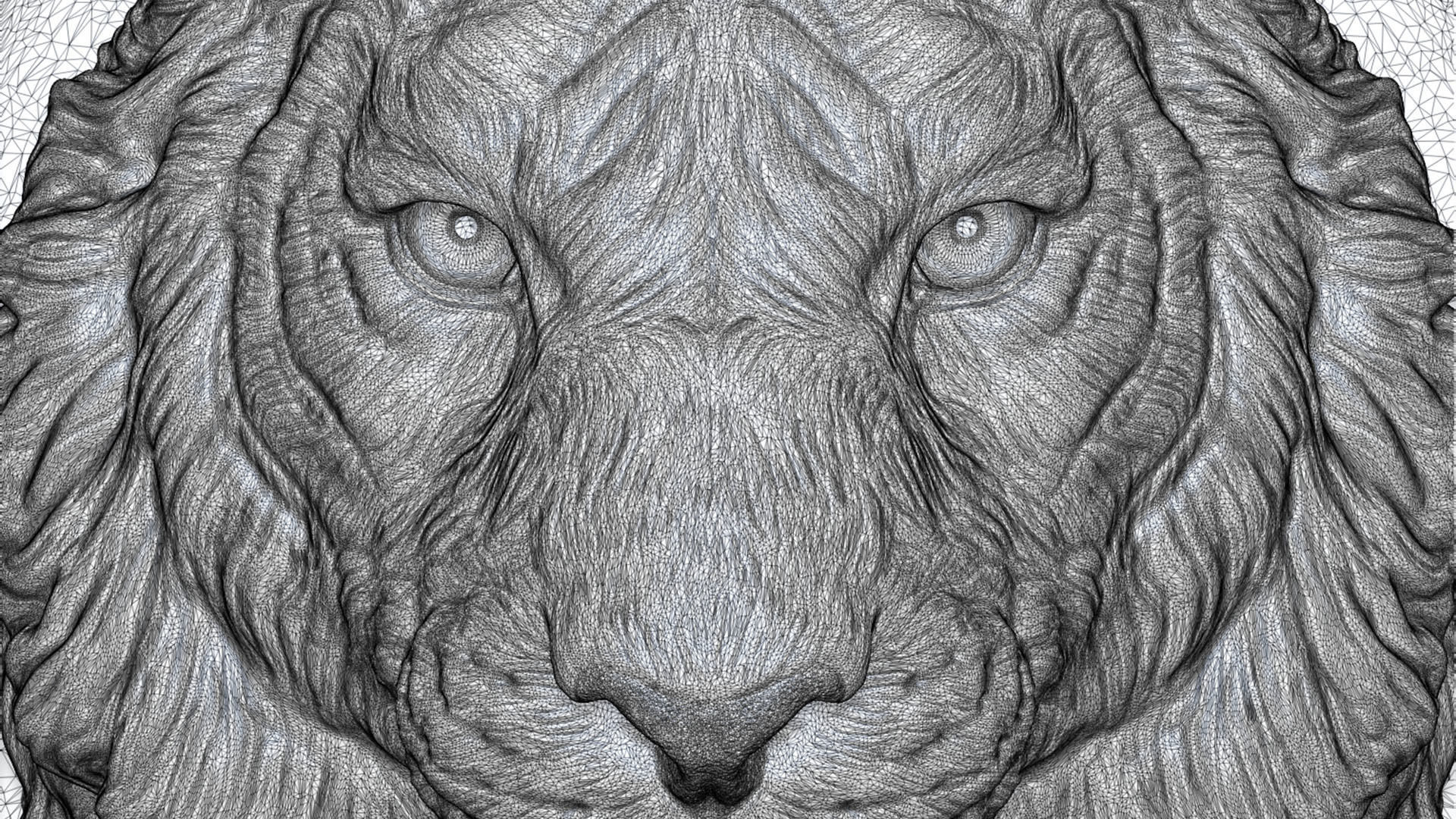 Tiger head pendant 3D print model_19
