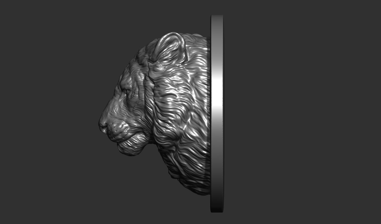 Tiger head pendant 3D print model_15