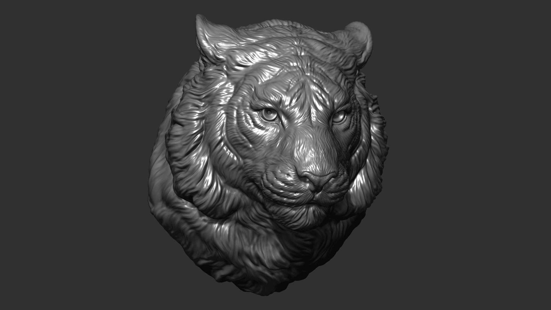 Tiger head pendant 3D print model_11