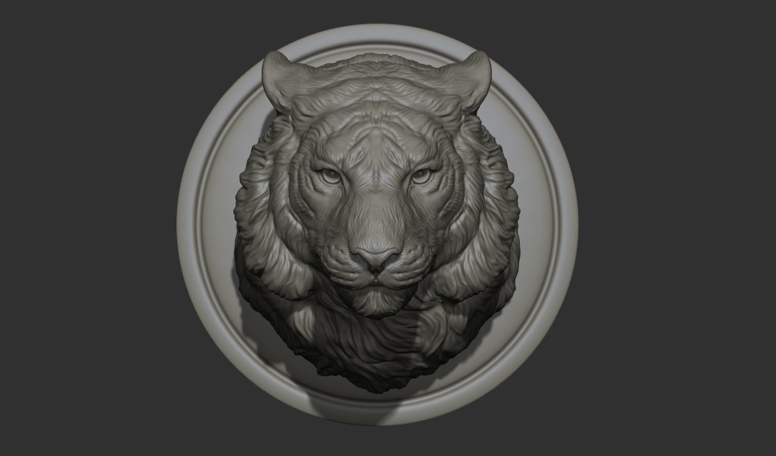 Tiger head pendant 3D print model_8