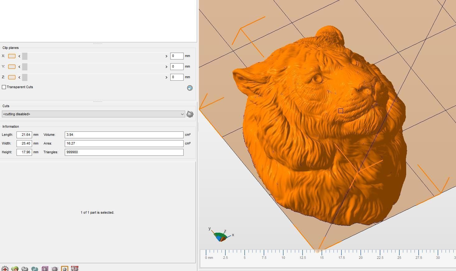 Tiger head pendant 3D print model_20