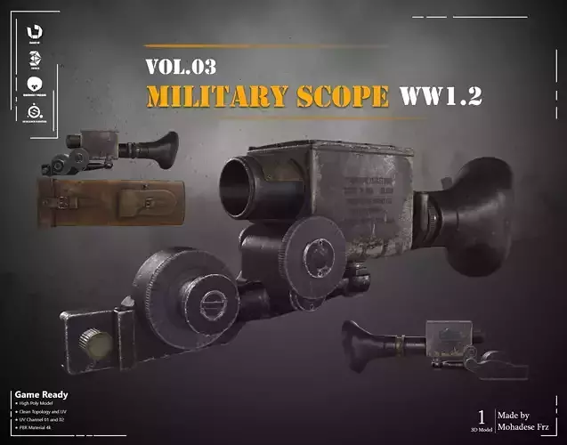 Military Scope WW2 VOL03 Game Ready 3D model