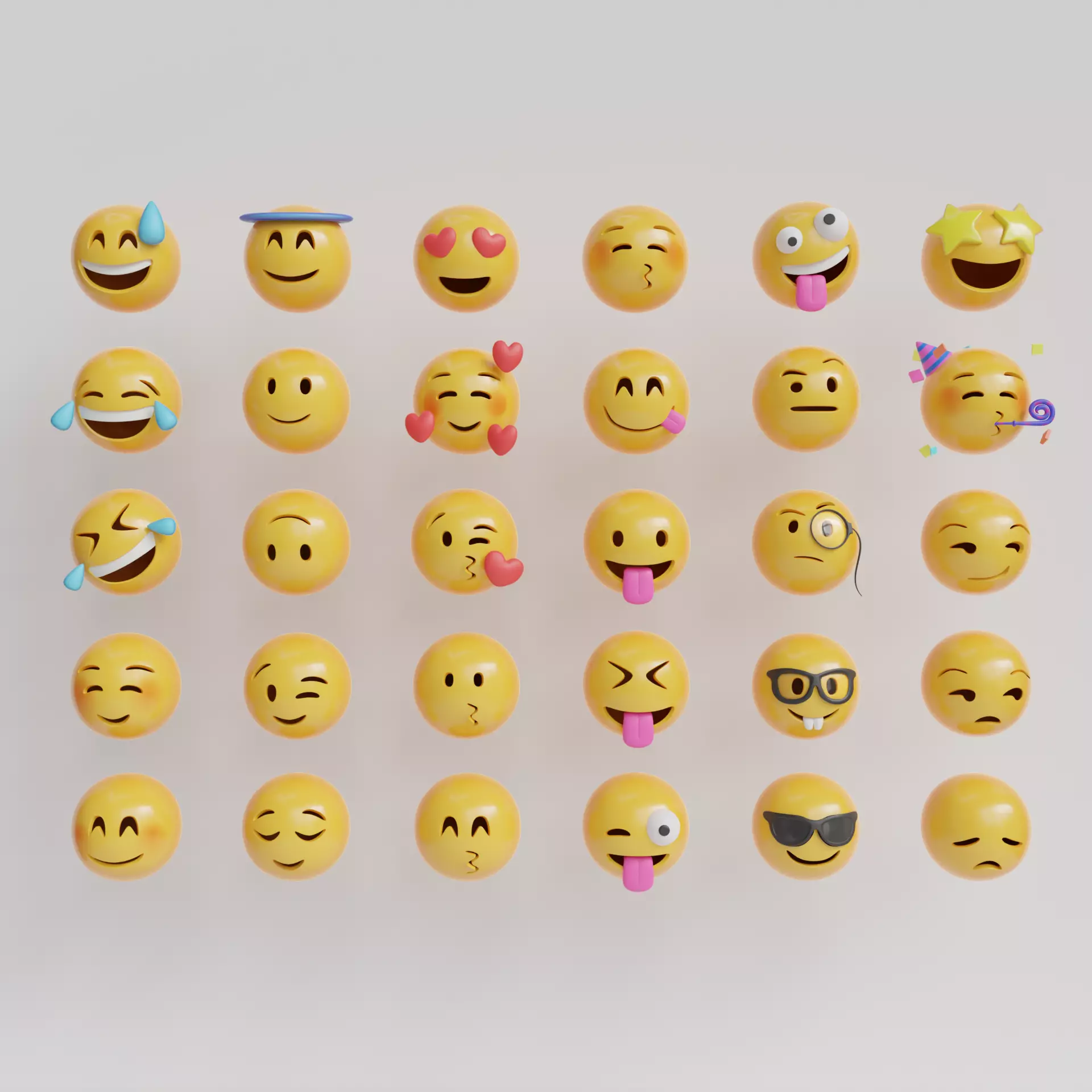 Emoji Pack - Low Poly  Low-poly 3D model_0