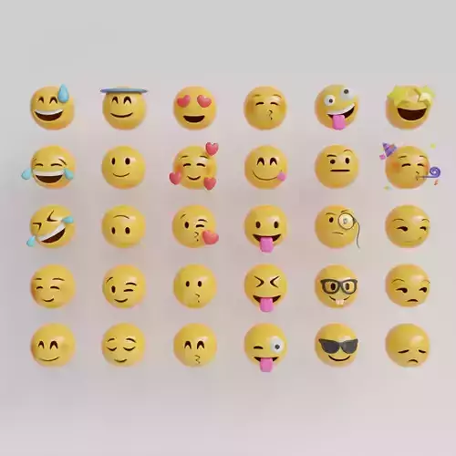 Emoji Pack - Low Poly  Low-poly 3D model