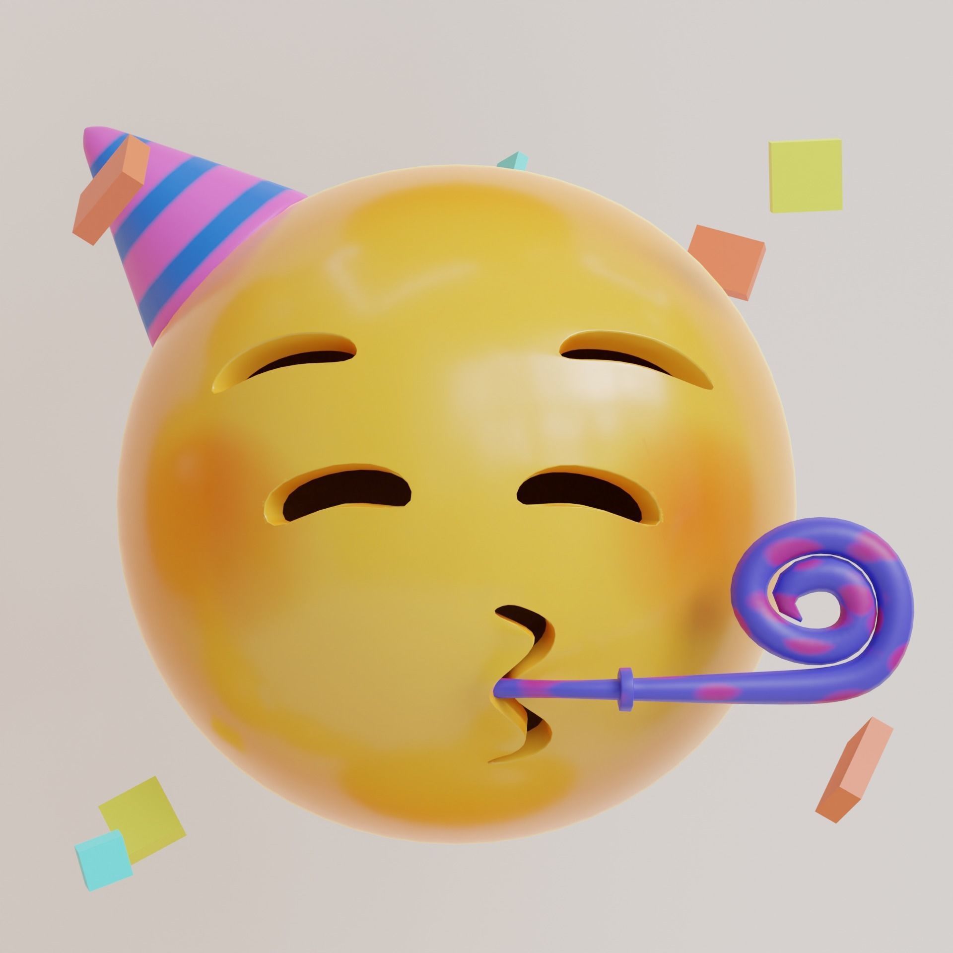 Emoji Pack - Low Poly  Low-poly 3D model_7