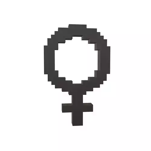 Voxel Gender Symbol v1 001 Low-poly 3D model