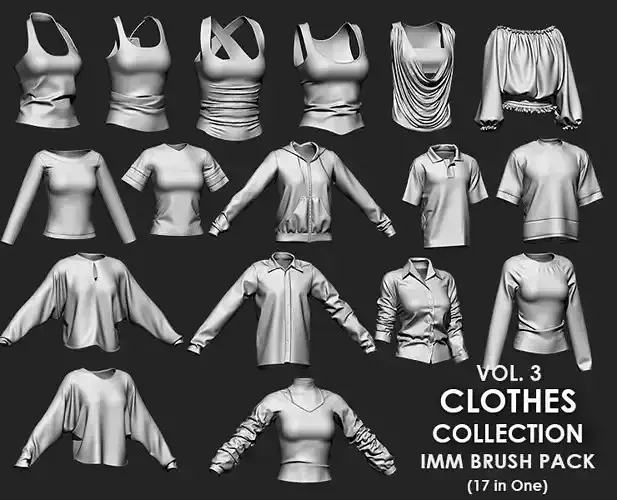 Clothes Collection IMM Brush Pack 17 in One Vol 3