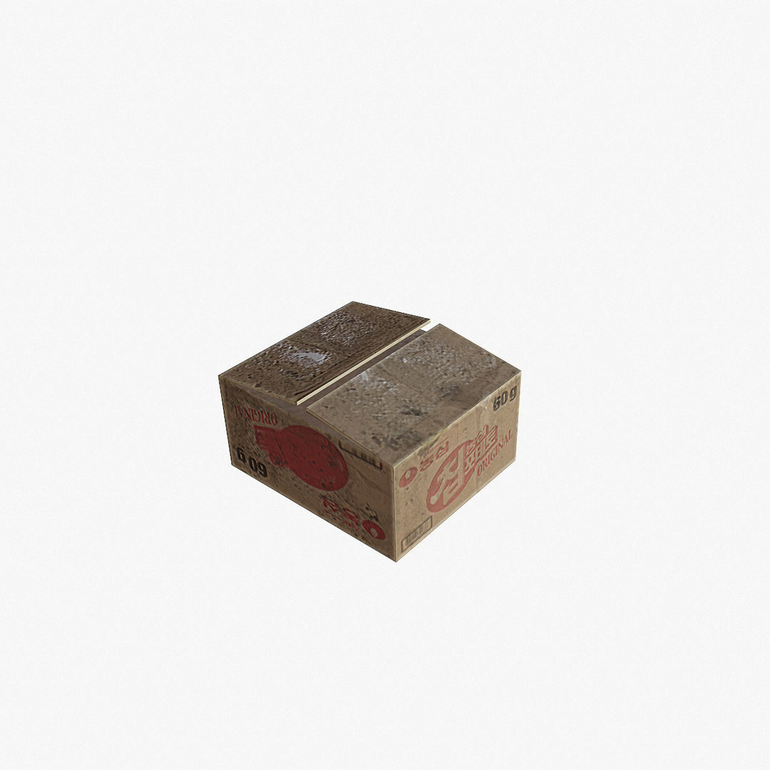 Paper Box Low-poly 3D model_5