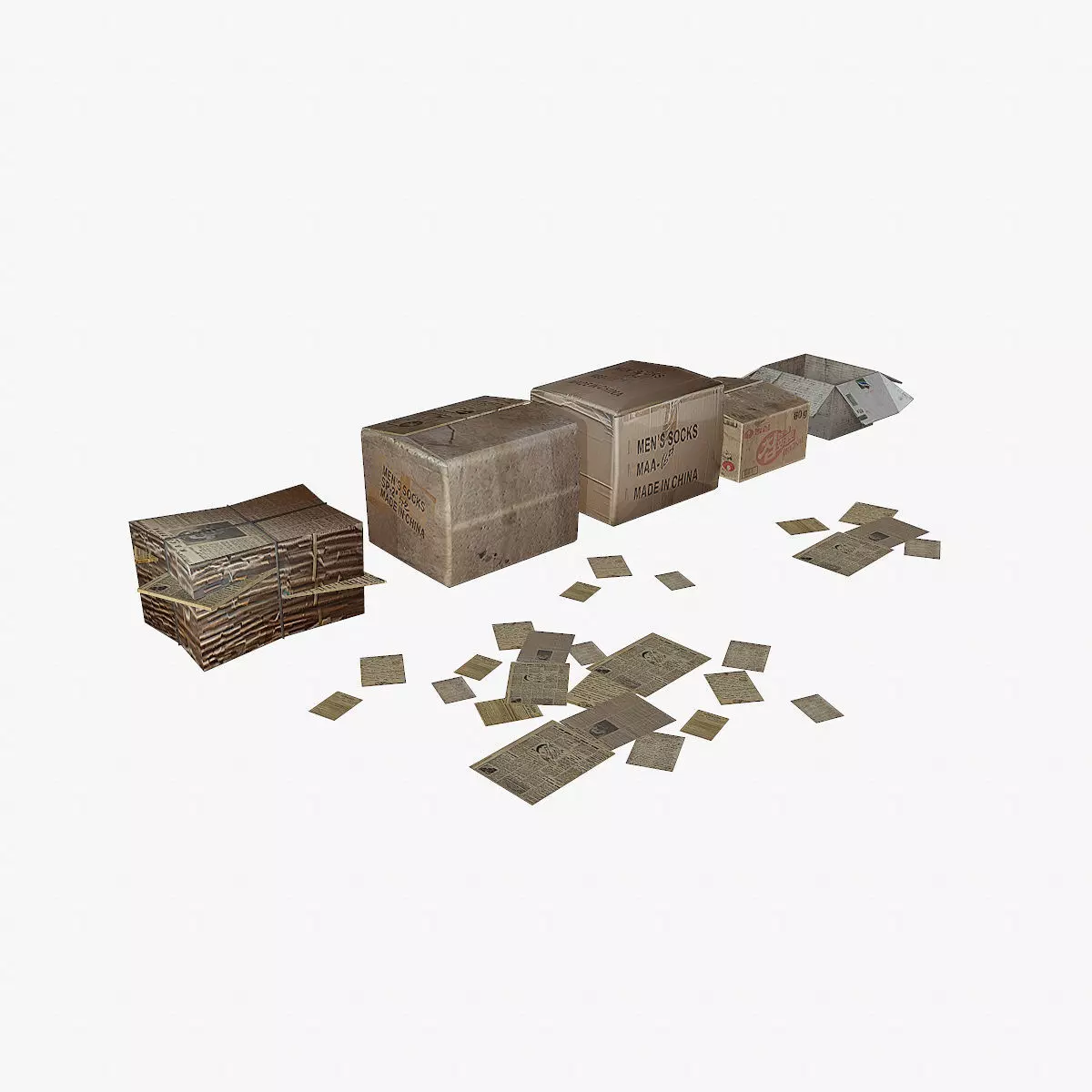 Paper Box Low-poly 3D model_0