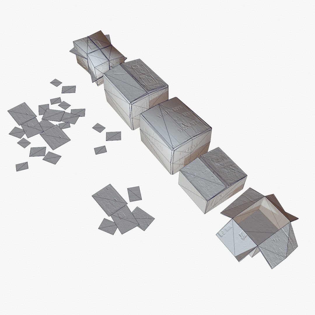 Paper Box Low-poly 3D model_11