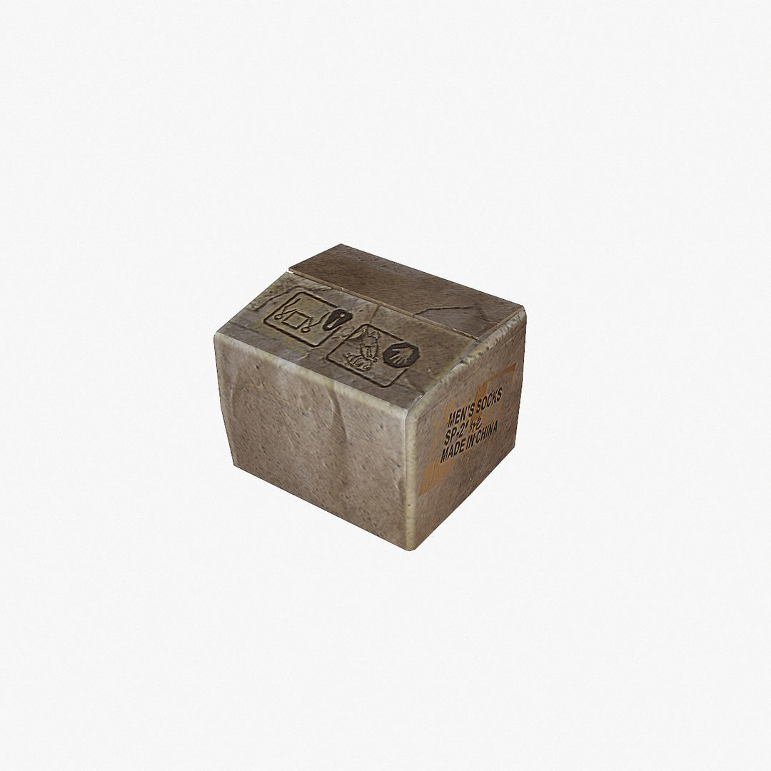 Paper Box Low-poly 3D model_4