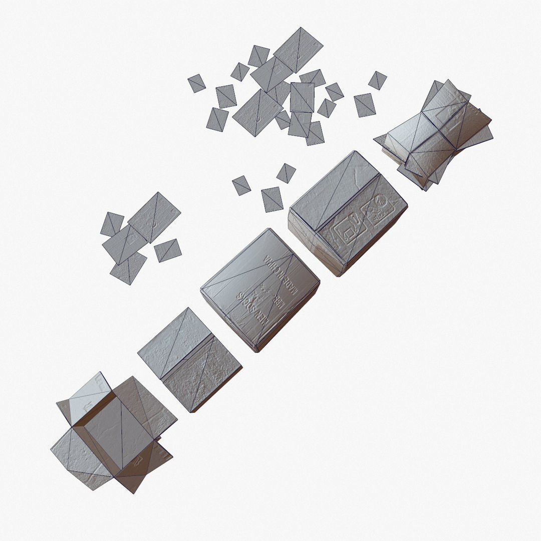 Paper Box Low-poly 3D model_10