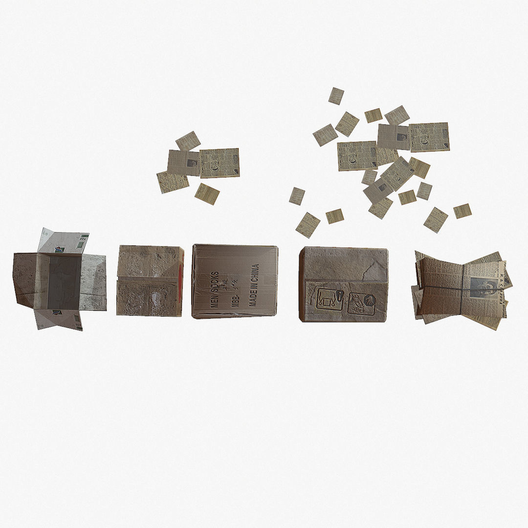 Paper Box Low-poly 3D model_2