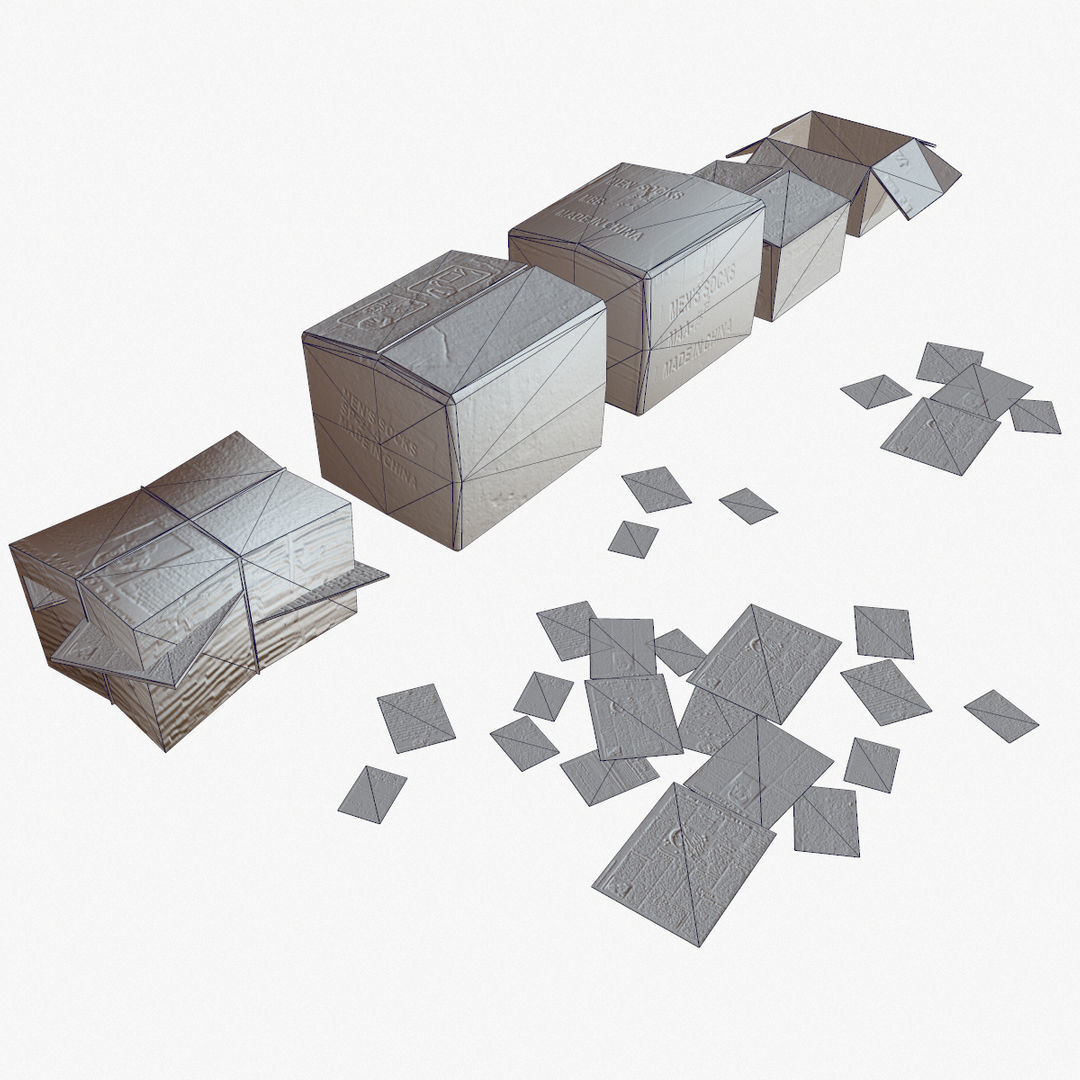 Paper Box Low-poly 3D model_9