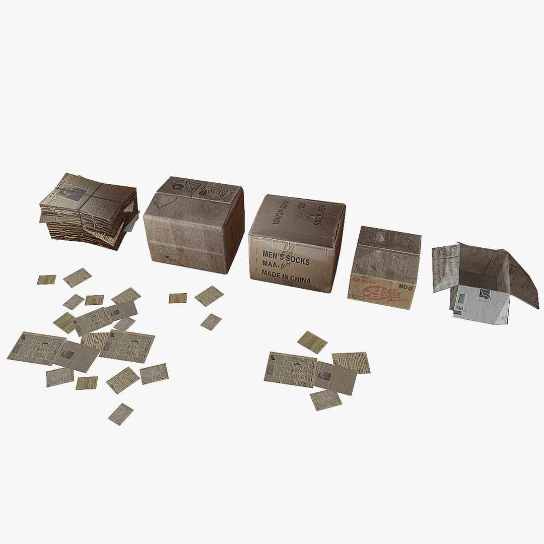 Paper Box Low-poly 3D model_1