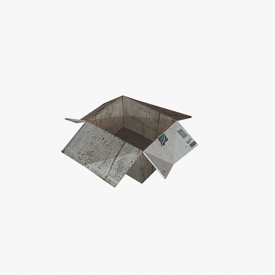 Paper Box Low-poly 3D model_6