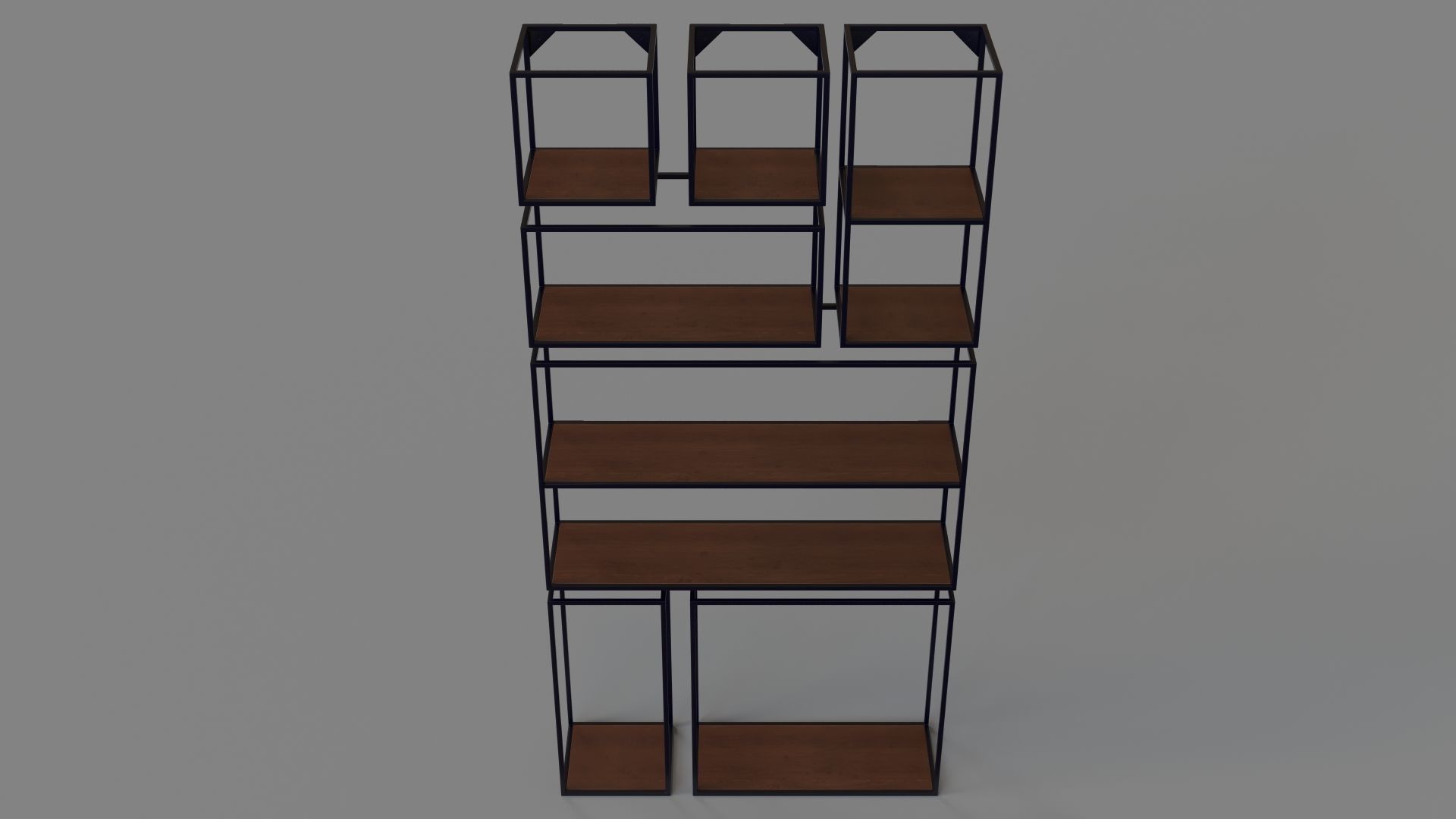 Booker Long Vertical Shelf Set Of 7 3D model_3