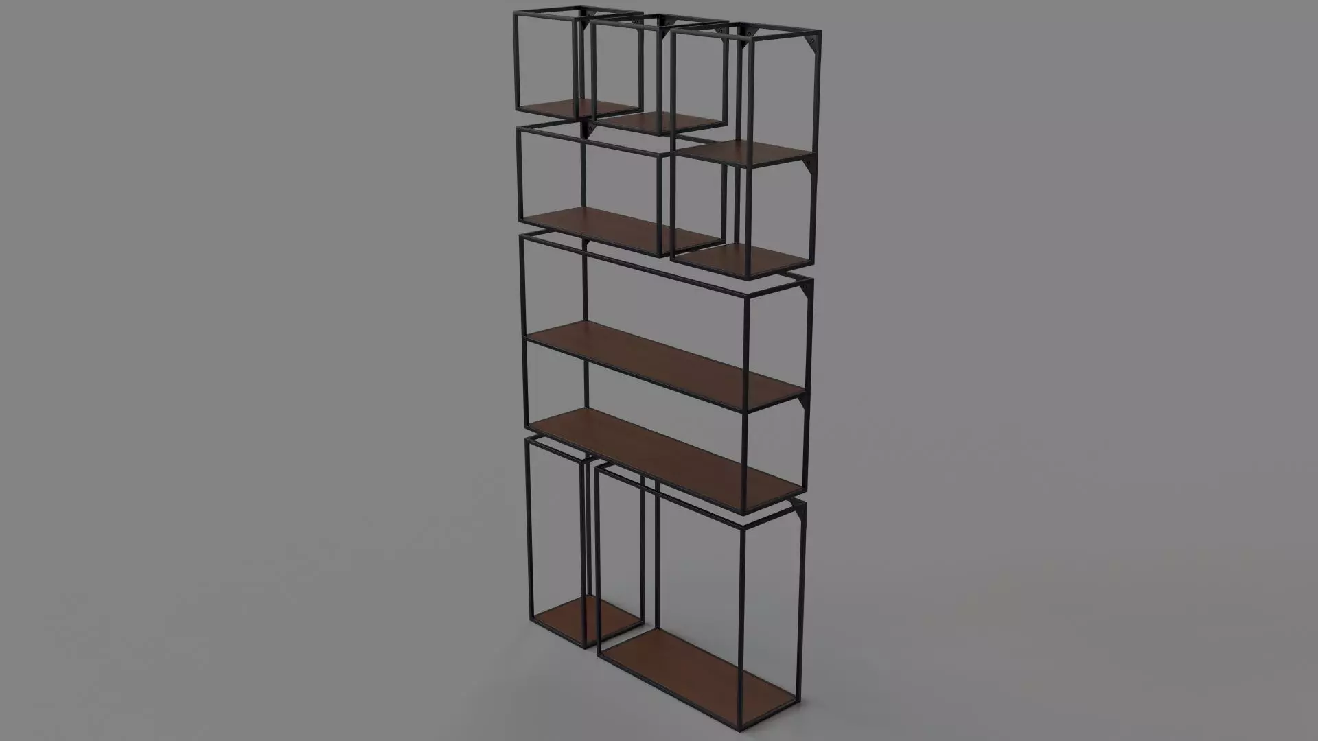 Booker Long Vertical Shelf Set Of 7 3D model_0