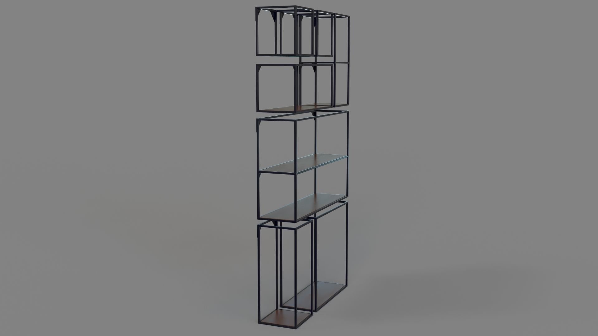 Booker Long Vertical Shelf Set Of 7 3D model_2
