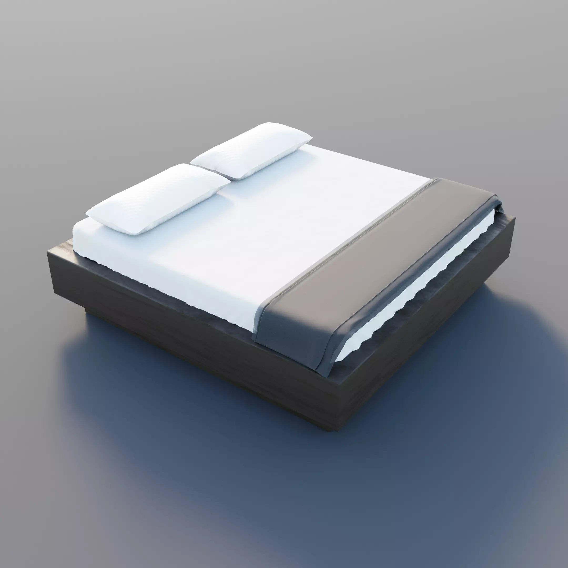 Undressed bed 3D model_0