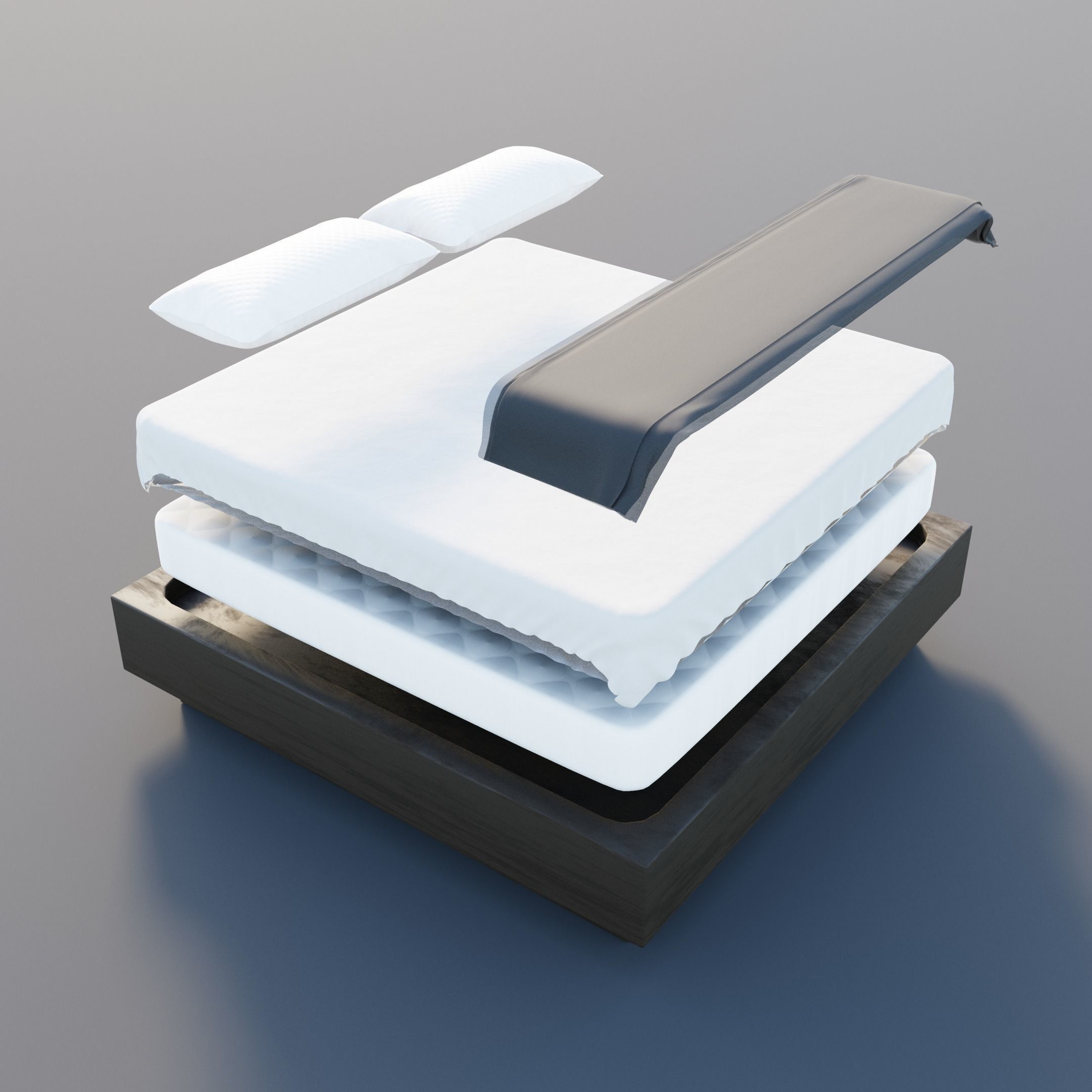 Undressed bed 3D model_3