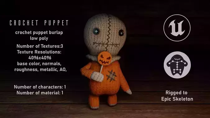 Burlap knitted doll