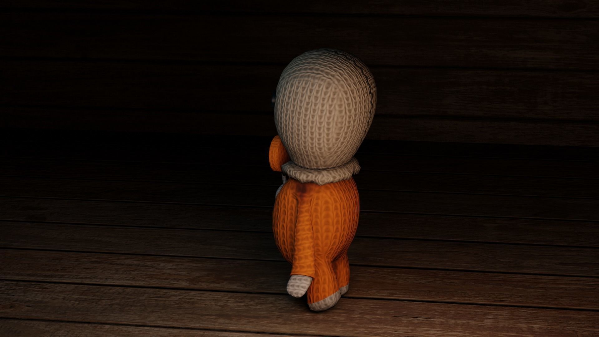 Burlap knitted doll Low-poly 3D model_21