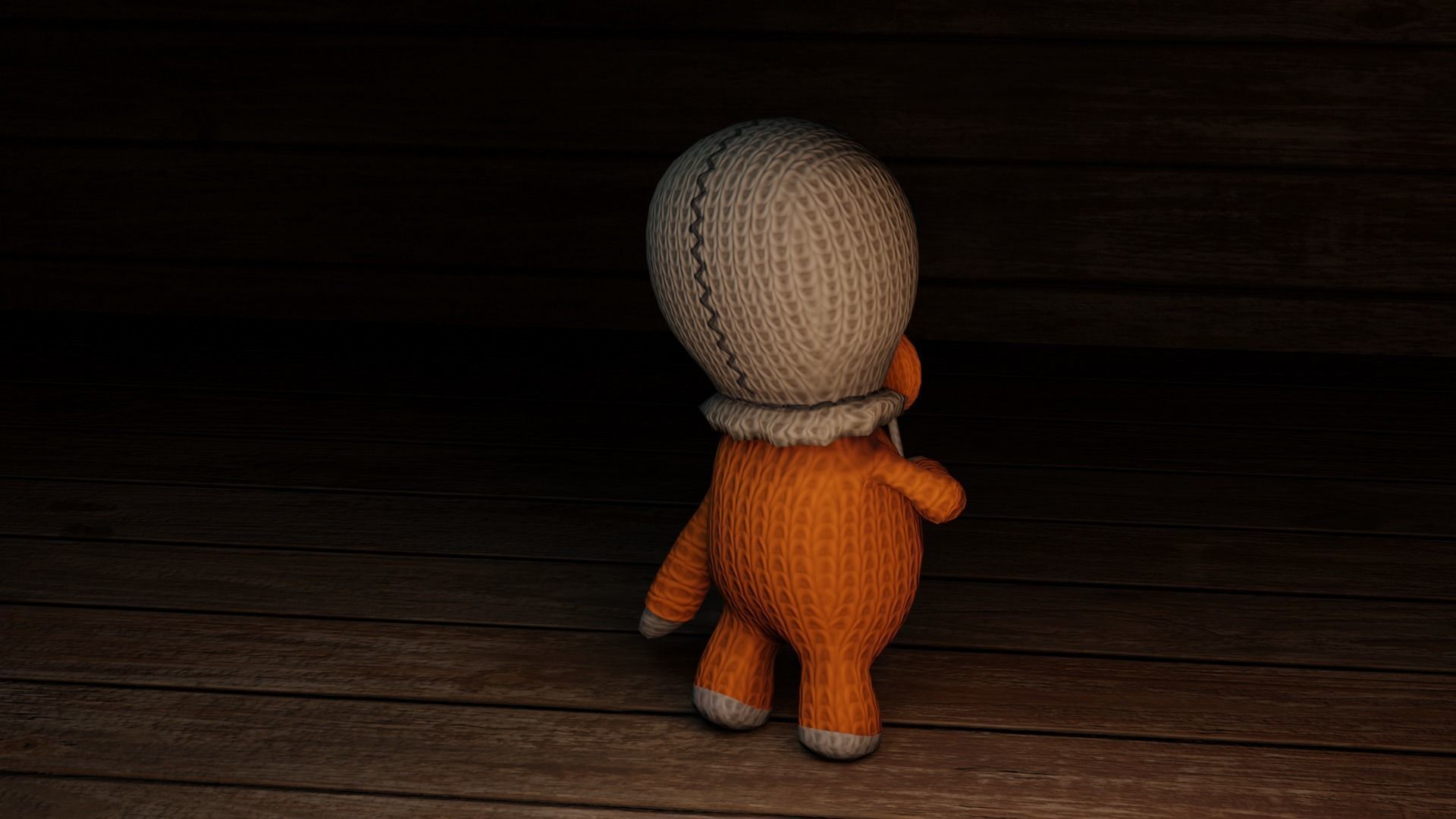 Burlap knitted doll Low-poly 3D model_38