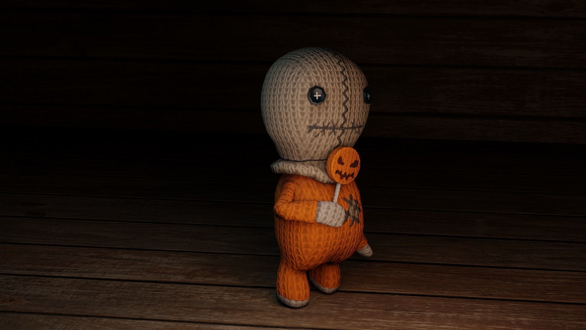 Burlap knitted doll Low-poly 3D model_53